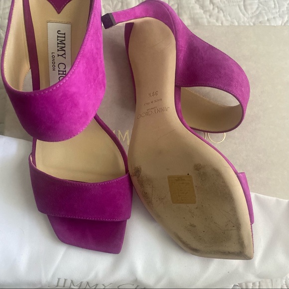 Jimmy Choo Magenta Suede Stilettos - Picture 4 of 10
